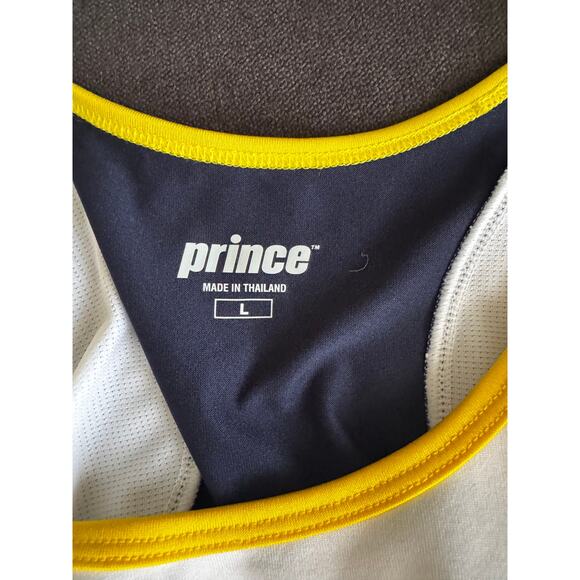Prince Women's Tennis Match Knit Dress White/Navy/Yellow Trim – Size L - Picture 5 of 7